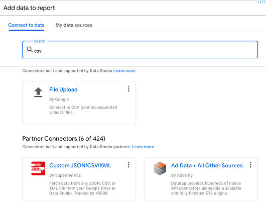 Cobalt API <> Google Data Studio CSV Import
